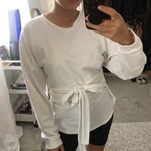 Zara self tie sweatshirt size small